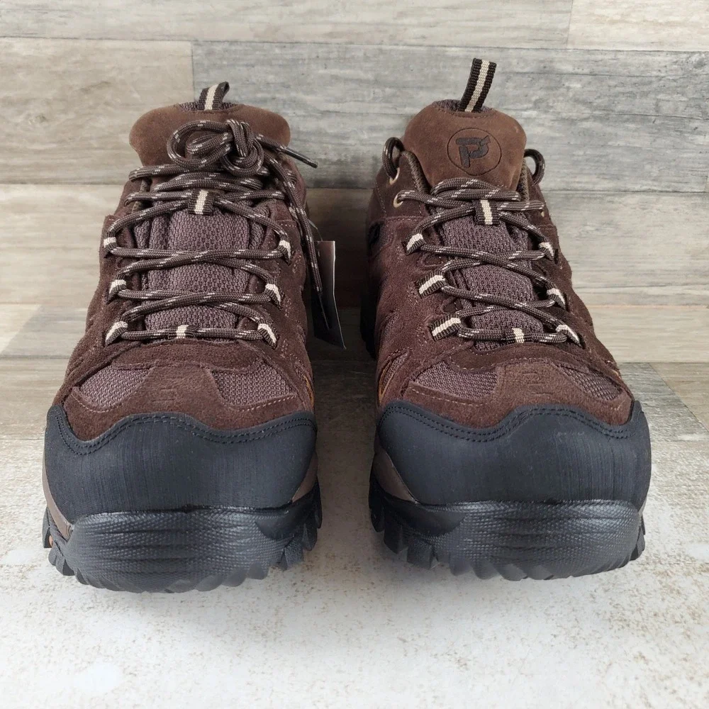 Propet Ridge Walker Mens Hiking Boots Sz 9 E Brown Suede Mesh Waterproof Lace Up